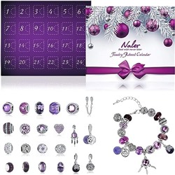 Naler Jewelry Advent Calendar 2023, Christmas DIY Bracelet Necklace Jewelry Making Kit for Christams Advent Calendar Gifts for Women Girls, 22 Charms with 1 Bracelet and 1 Necklace