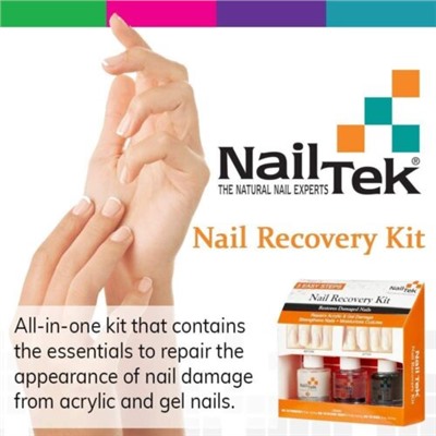 Nail Tek Nail Recovery Kit with Renew Cuticle Oil Strengthener and Ridge Filler