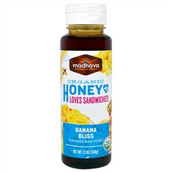 Madhava Natural Sweeteners, Organic Honey Loves, Сандвичи, Банановое Блаженство, 12 унций (340 г)