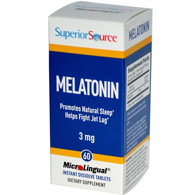 Superior Source, Мелатонин, 3 мг, 60 таблеток