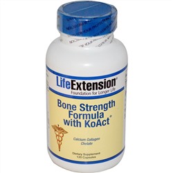 Life Extension, Bone Strength Formula With KoAct, состав для укрепления костей с комплексом KoAct, 120 капсул