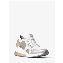 MICHAEL MICHAEL KORS Scout Metallic Leather and Mesh Sneaker