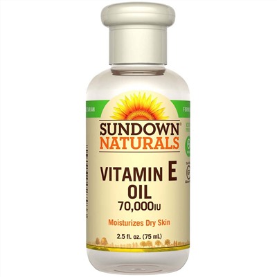 Sundown Naturals, Масло с витамином E, 70000 МЕ, 75 мл