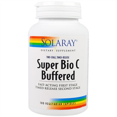 Solaray, Super Bio, буферизованный витамин С, 100 вегетарианских капсул