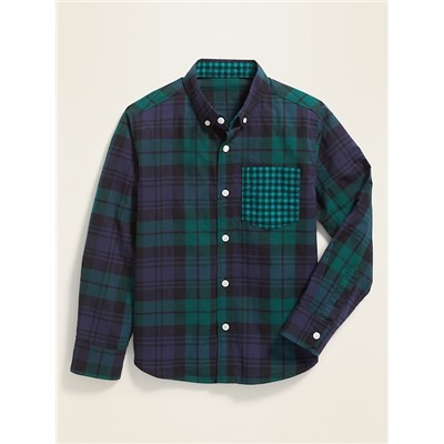 Patterned Built-In Flex Classic Shirt for Boys