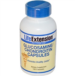 Life Extension, Капсулы глюкозамина и хондроитина, 100 капсул