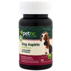 21st Century, Естественный уход за животными, состав с аспирином для собак, все собаки, вкус печени, 120 мг, 50 жевательных пастилок