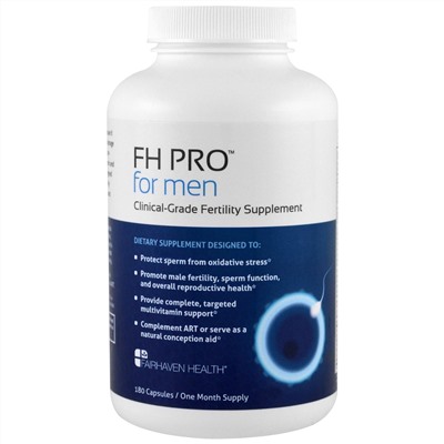 Fairhaven Health, FH Pro для мужчин, добавка для фертильности клинического класса, 180 капсул