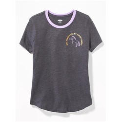 Graphic Curved-Hem Tee for Girls