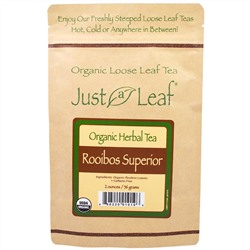 Just a Leaf Organic Tea, Loose Leaf, Herbal Tea, Rooibos Superior, 2 oz (56 g)