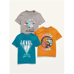 Gender-Neutral Graphic T-Shirt 3-Pack for Kids