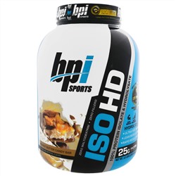BPI Sports, ISO HD, 100% Протеиновый Изолят и Гидролизат, Батончик с Арахисовым Маслом, 5,3 фунта (2398 г)