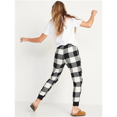 Matching Printed Flannel Jogger Pajama Pants for Women