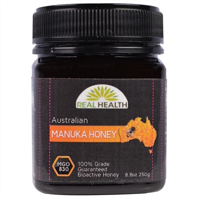 Real Health, Австралийский мед манука,  MGO 830, 8.8 унции(250 г)