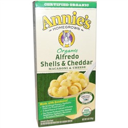 Annie's Homegrown, Органические ракушки Альфредо и сыром Чеддер, 6 унций (170 г)