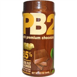 Bell Plantation, PB2, Арахисовое масло в форме сухого порошка с шоколадом высшего качества, 6.5 унций (184 г)