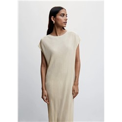 Vestido largo plisado -  Mujer | MANGO OUTLET España