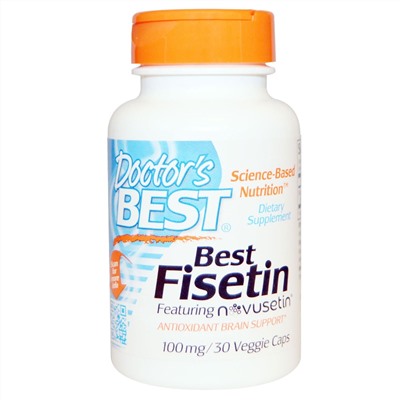 Doctor's Best, Best Fisetin с добавлением Cognisetin, 100 мг, 30 растительных капсул
