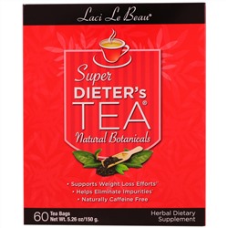Natrol, Laci Le Beau, чай для придерживающихся диеты, натуральные лекарственные травы, 60 чайных пакетиков, 5.26 унций (150 г)