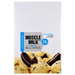 Cytosport, Inc, Muscle Milk, Protein Bar, Cookies 'N Cream, 12 Bars, 1.76 oz (50 g) Each