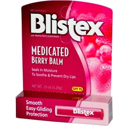 Blistex, Лечебный ягодный бальзам, защита от солнца для губ, SPF 15, 0,15 унции (4,25 г)