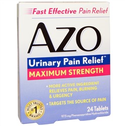 Azo, Средство от боли при мочеиспускании, Максимальная сила, 24 таблетки