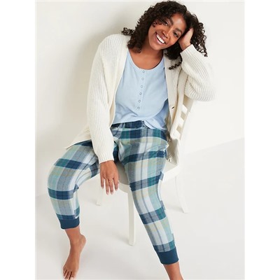 Matching Printed Flannel Jogger Pajama Pants for Women
