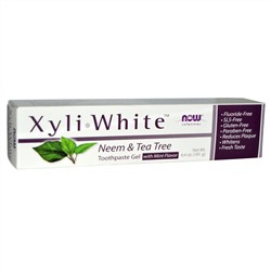 Now Foods, Xyliwhite Toothpaste Gel, Neem & Tea Tree w/ Mint Flavor, 6.4 oz (181 g)