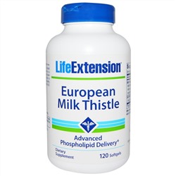 Life Extension, Европейский молочный чертополох, 120 желатиновых капсул