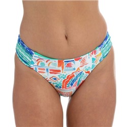 Aquamarine & Orange Side-Shirred Reversible Bikini Bottoms - Women