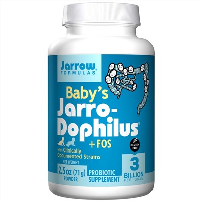 Jarrow Formulas, Jarro-Dophilus + FOS для малышей, 2.5 унций (71 г) (Ice)