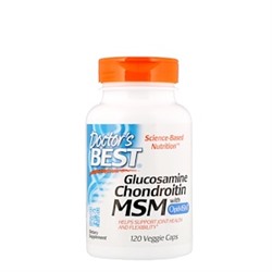 Doctor's Best, Глюкозамин + хондротин + MSM с OptiMSM, 120 капсул в растительной оболочке