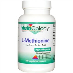 Nutricology, L-метионин, 100 растительных капсул