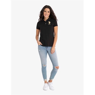 USPA METALLIC PRINT POLO SHIRT