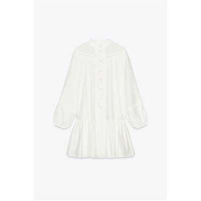 MINI DRESS WITH HEMSTITCH DETAIL