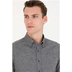 Pierre Cardin Gri Slim Fit Uzun Kollu Gömlek EGEBUTİK 1710521.VR024