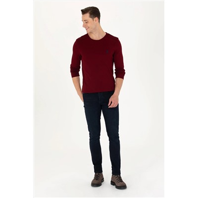 Erkek Bordo Basic Kazak