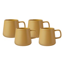 Кружка, 375 мл, 4 шт, фарфор P, желто-зеленая, Blend Sala, 62461