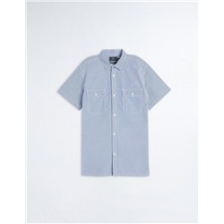 Vichy Short Sleeve Shirt, Men, Blue