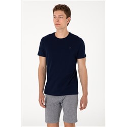 Erkek Regular Fit Bisiklet Yaka Lacivert Basic Tişört