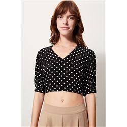 Camiseta crop Negro y blanco