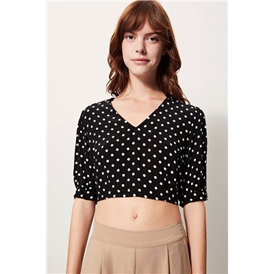 Camiseta crop Negro y blanco