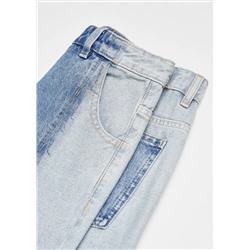 Jeans rectos bicolor