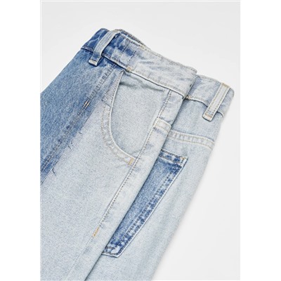 Jeans rectos bicolor