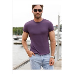 Футболка slim fit из премиального хлопка с эластаном VILATTE #1026802