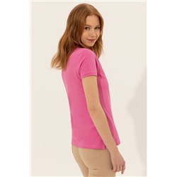 Kadın Pembe Basic Polo Yaka Tişört