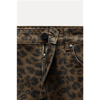 ZW COLLECTION ANIMAL PRINT RELAXED LOW-RISE JEANS