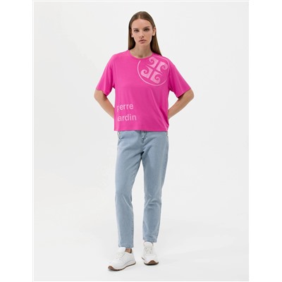 Fuşya Comfort Fit Tişört