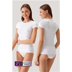 Pierre Cardin2'li Ekonomik Paket Beyaz 1005 Kısa Kol Basic T-shirt - Atlet