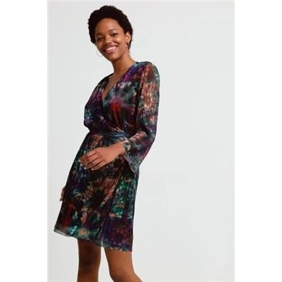 Vestido corto plisado arty